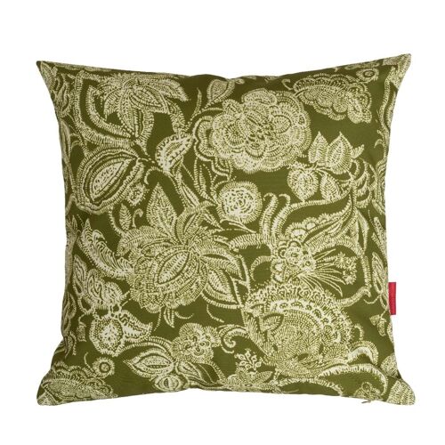 Housse De Coussin Extérieur Fleuri Kaki 45x45cm