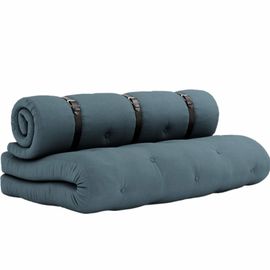 Matelas 140x200 Et Fauteuil En Futon Bleu Pétrole 2 En 1
