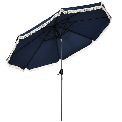 Parasol Octogonal Inclinable Ø 2,68 M Bleu Nuit