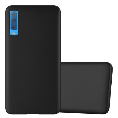 Cadorabo Housse Compatible Avec Samsung Galaxy A7 2018 En Metallic Noir - Étui De Protection En Silicone Tpu Flexible