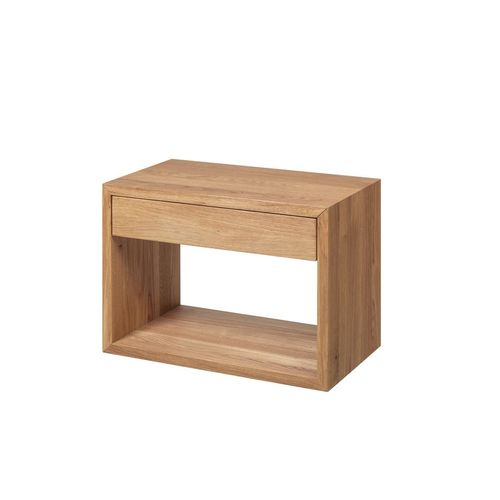 Table De Chevet Avec Tiroir En Chêne Massif, Grande