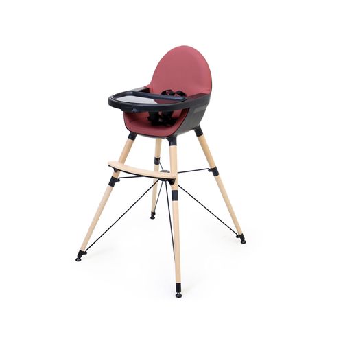 Chaise Haute Bébé Évolutive Bordeaux Et Noir 3 Hauteurs