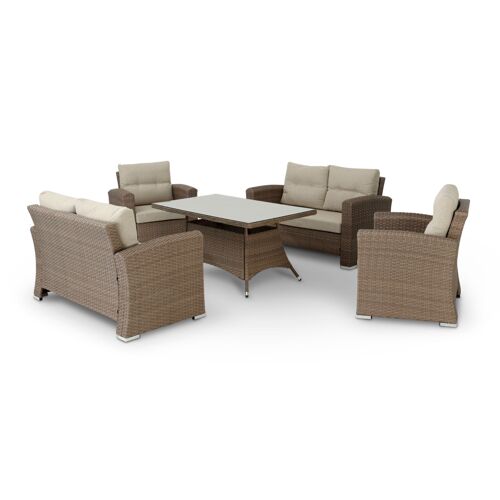 Salon De Jardin 6 Places Avec Table Haute 140x80x68
