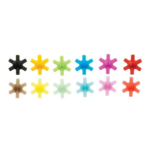 Lot De 12 Marque Verres En Silicone Multicolore