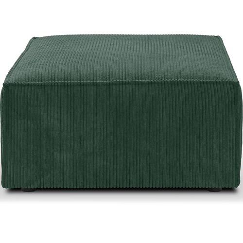 Pouf en velours côtelé vert forêt