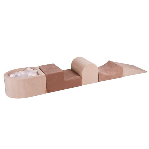 Aire De Jeux Avec À Piscine À Balles: Blanc/Transparent