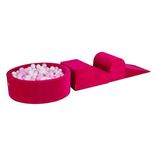 Aire De Jeux Avec À Piscine À Balles: Blanc/Rose Pastel