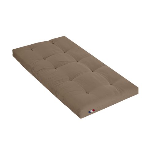 Matelas Futon Coeur Latex Ferme 13cm Taupe 90x190