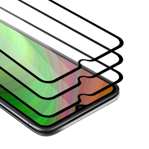 Cadorabo 3x Plein Écran Film De Protection Compatible Avec Xiaomi Redmi 9a En Transparent Avec Noir - 3x Verre De Protection D'écran Durci (Tempered) D'une Dureté De 9h Avec 3d Touch