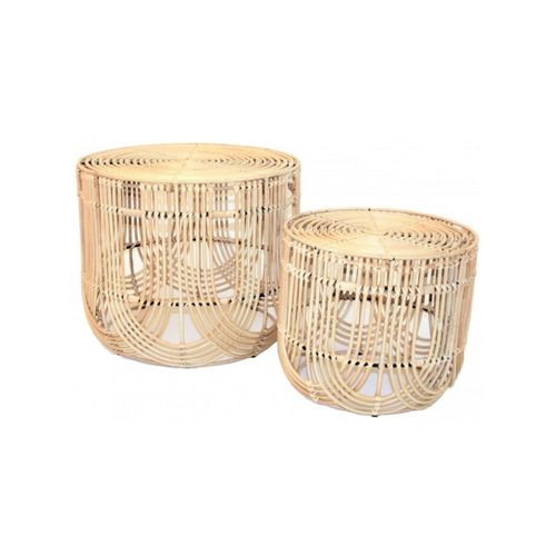 Set Tables Basses Rotin