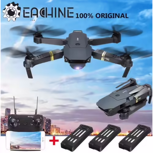 E58 - Wifi Rc Drone Fpv 5mp 1080p Caméra + Boîte +3 Batteries Rtf Quadcopter Jouet Cadeau-Eachine