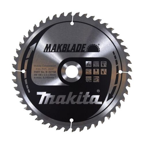 Lame de scie MAKBLADE (B-32758) pour une coupe nette dans le bois (Medium Cut) - Makita B-32758