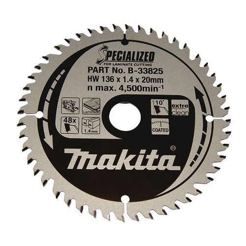 lame de scie SPECIALIZED stratifié 136mmx20x48D - Makita B-33825