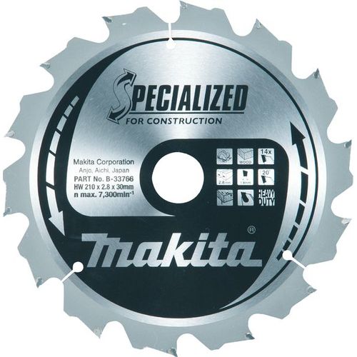 Lame de scie heavy duty SPECIALIZED (B-33766) pour une coupe rapide dans le bois (Fast Cut) - Makita B-33766