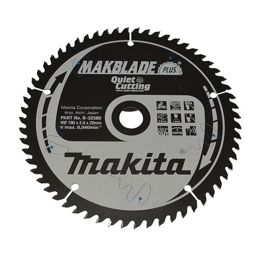 Lame de scie MAKBLADE PLUS (B-32580) pour une coupe nette dans le bois (Fine Cut) - Makita B-32580