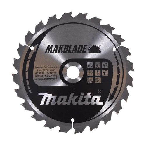 Lame de scie MAKBLADE (B-32708) pour une coupe rapide dans le bois (Fast Cut) - Makita B-32708