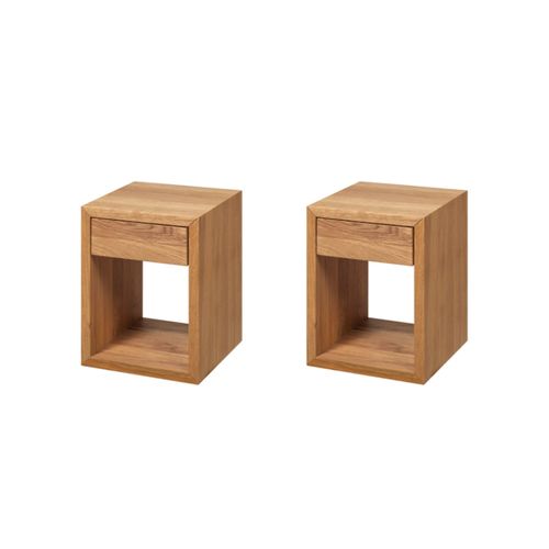 Lot De 2 Table De Chevet Avec Tiroir En Chêne Massif Petit