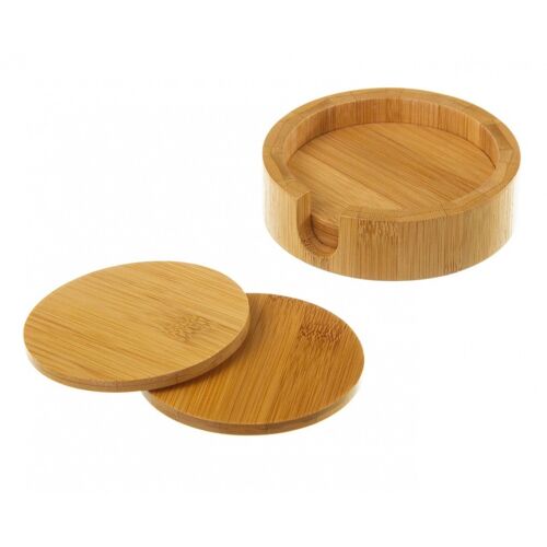 Set De 4 Dessous De Verres Ronds En Bambou