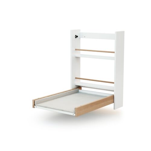 Table À Langer Murale Rabattable En Bois Blanc Et Hêtre Verni