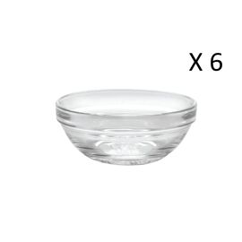 Lot De 6 - Coupelle Empilable 31 Cl En Verre Trempé Transparent