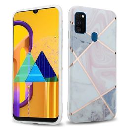 Cadorabo Housse Compatible Avec Huawei P20 Lite 2018 / Nova 3e En Marbre Or Blanc Rose No. 9 - Étui De Protection En Silicone Tpu Avec Motif Mosaïque
