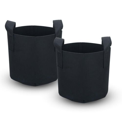 Intirilife Lot De 2 Sacs De Plantation Non-Tissé De 20 Litres - 5 Gallons - 30 X 25 Cm - Avec Poignées De Transport - Pour Jardin, Serre, Etc. - Sac De Jardinière