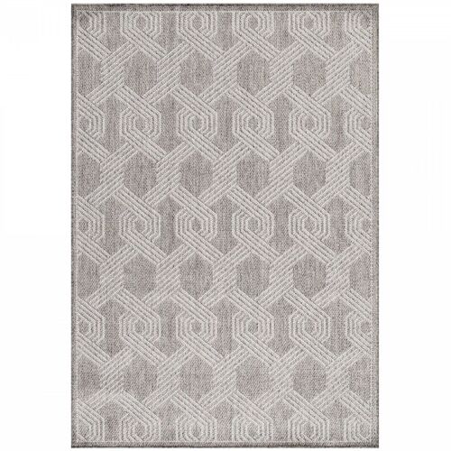 Tapis Extérieur Tissé Plat Gris Et Greige 140x200cm