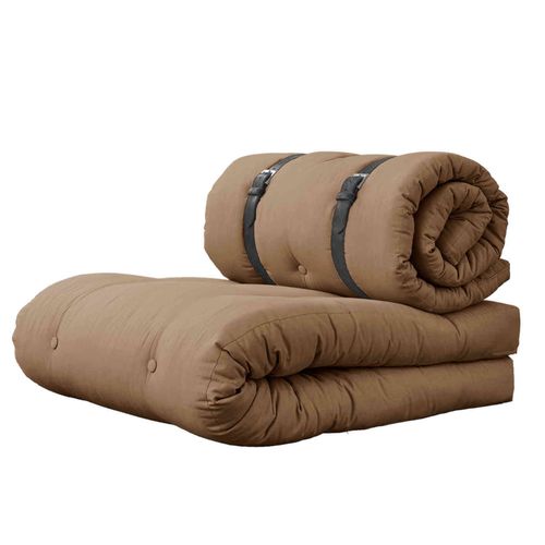 Matelas Futon Pouf 2 En 1 Marron 70x200