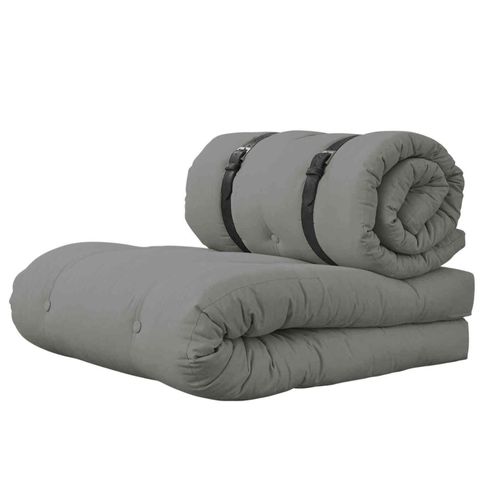 Matelas Futon Pouf 2 En 1 Gris 70x200
