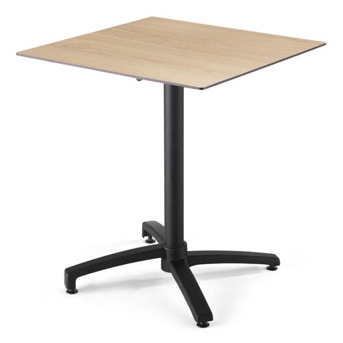 Table De Jardin 70x70cm Inclinable Stratifié En Chêne Naturel