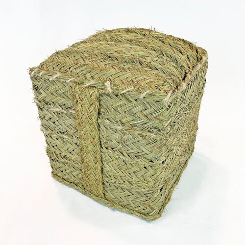 Pouf Carré En Fibres Naturelles 28x28 Cm