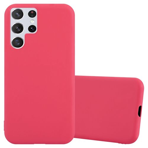 Cadorabo Housse compatible avec Samsung Galaxy S22 ULTRA en CANDY ROUGE - Étui de protection en silicone TPU flexible