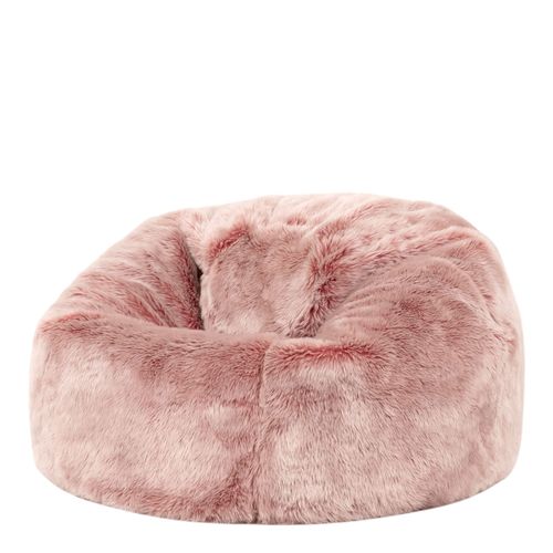 Pouf Enfant Fausse Fourrure Rose Poudré