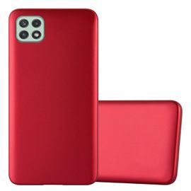 Coque Pour Samsung Galaxy A22 5g En Metallic Rouge Housse De Protection Étui En Silicone Tpu Flexible