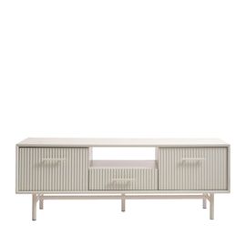 Drawer - Jura - Meuble Tv 2 Portes 1 Tiroir En Bois Et Métal L140cm - Beige