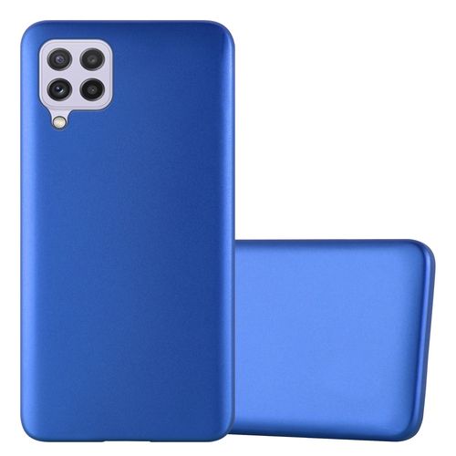 Coque Pour Samsung Galaxy A22 4g / M22 / M32 4g En Bleu Métallique Housse De Protection Étui En Silicone Tpu Flexible