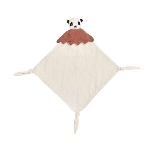 Doudou Panda Beige En Coton Biologique H38x36cm