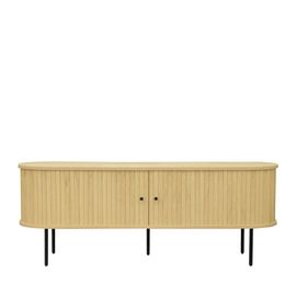 Drawer - Lucie - Meuble Tv Aux Portes Coulissantes En Bois Et Métal L150cm - Marron