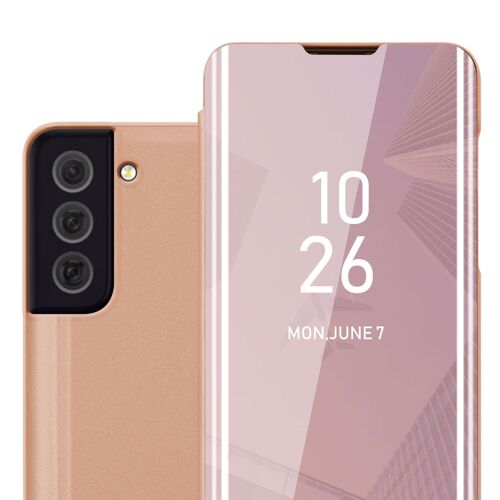 Coque pour Samsung Galaxy S22 ULTRA en TOURMALINE NOIR Clear View Housse de protection Étui de protection miroir avec fonction de support Protection à 360 degrés