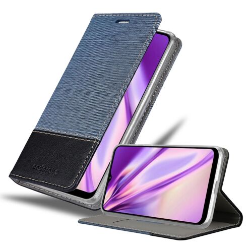 Cadorabo Housse compatible avec Samsung Galaxy A22 5G en BLEU NOIR - Étui de protection avec fermeture magnétique, fonction de support et compartiment pour carte