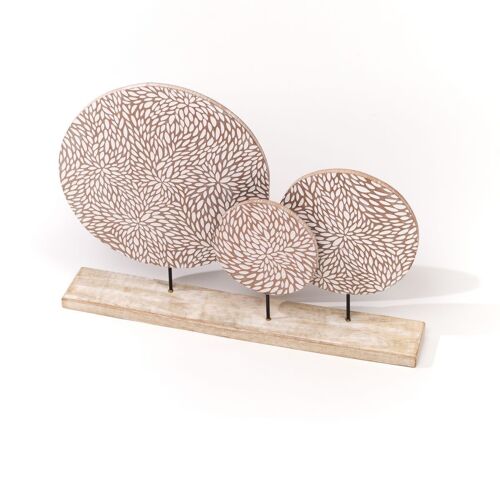 Déco à poser sur pied en bois beige 53x7.5x36