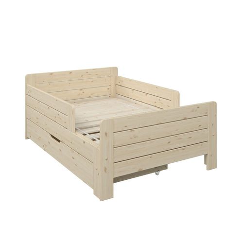 Lit Évolutif Avec Tiroir Pin Massif Coloris Naturel 90x140-200