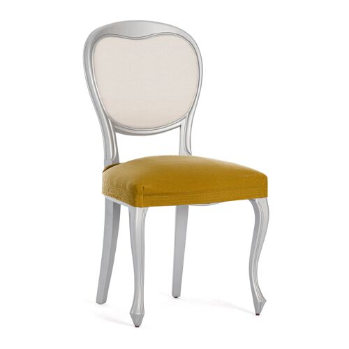 Pack 2 housses de chaise extensible moutarde 40 50 cm