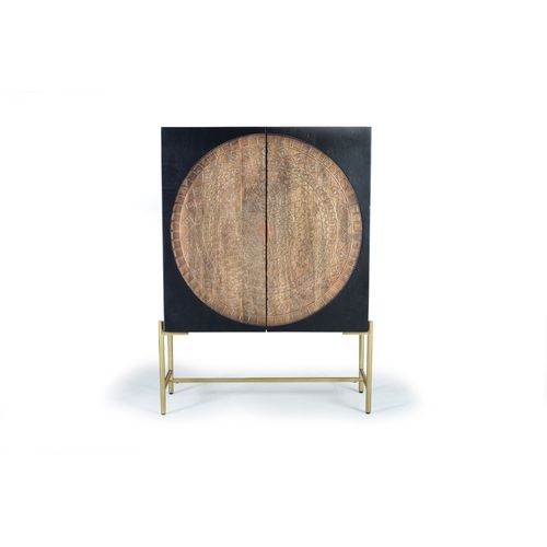 Armoire En Bois Manguier Et Métal Doré