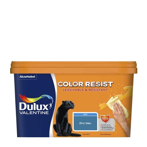 Peinture DULUX VALENTINE Color Resist Murs & Boiseries Mat Zinc Bleu 2,5L
