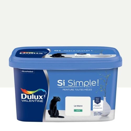 Peinture Toutes Pièces DULUX VALENTINE Si Simple ! Satin Le Blanc 2,5L