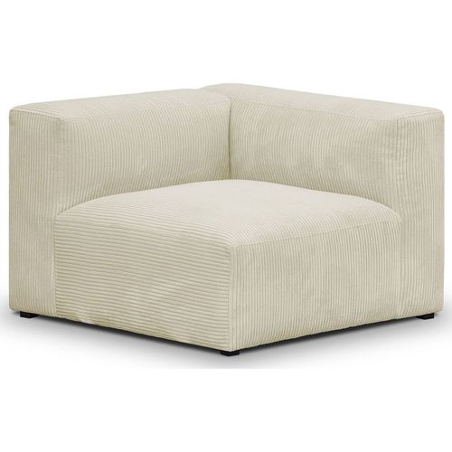 Chauffeuse D'angle À Droite Modulable En Velours Côtelé Beige