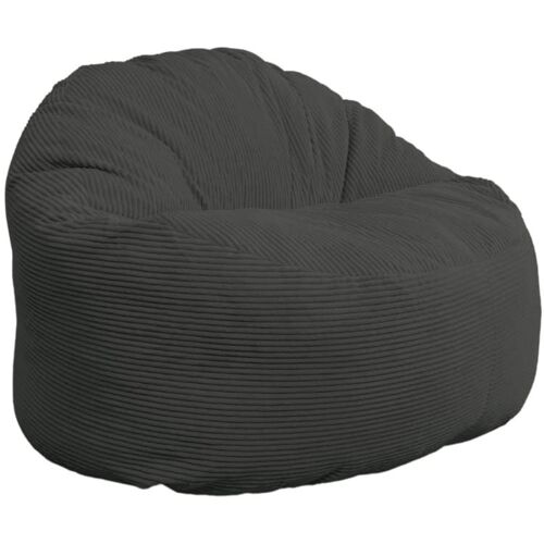 Pouf velours côtelé épais 100cm gris foncé