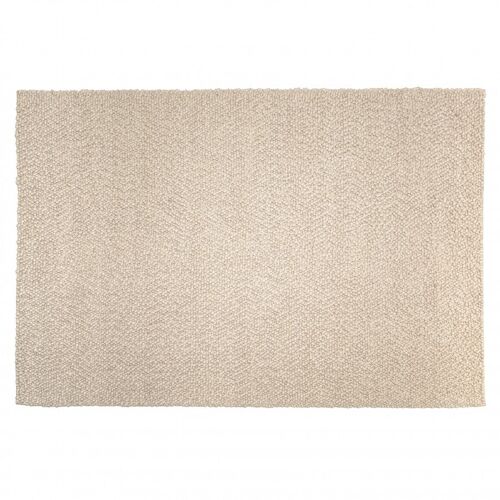 Tapis Rectangulaire 200x290cm En Laine Bouclée Couleur Beige