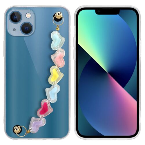 Coque pour Apple iPhone 13 Etui Protection Chaîne Poignet TPU Housse